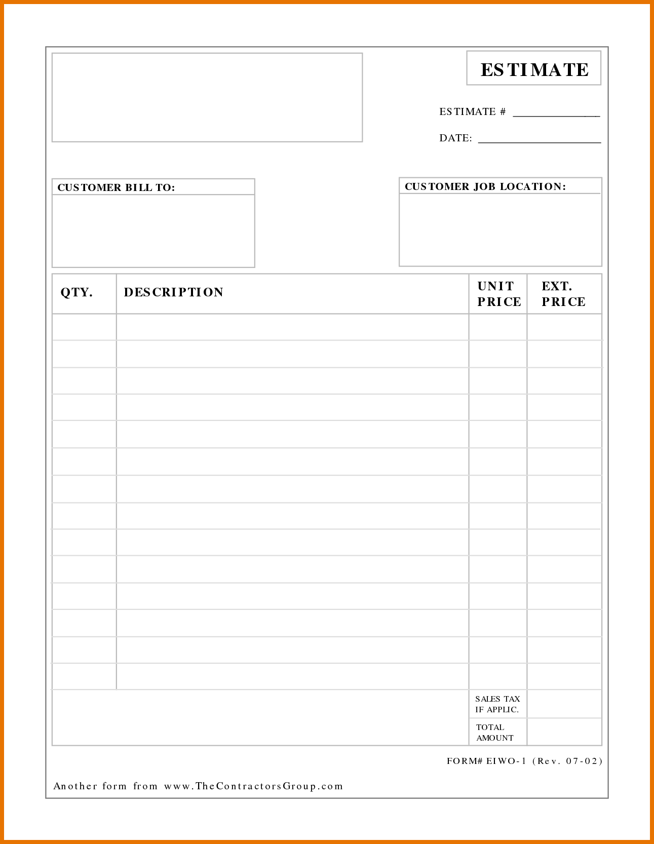 008 Template Ideas Free Job Estimate Quote Image Gallery Website - Free Printable Job Quote Forms