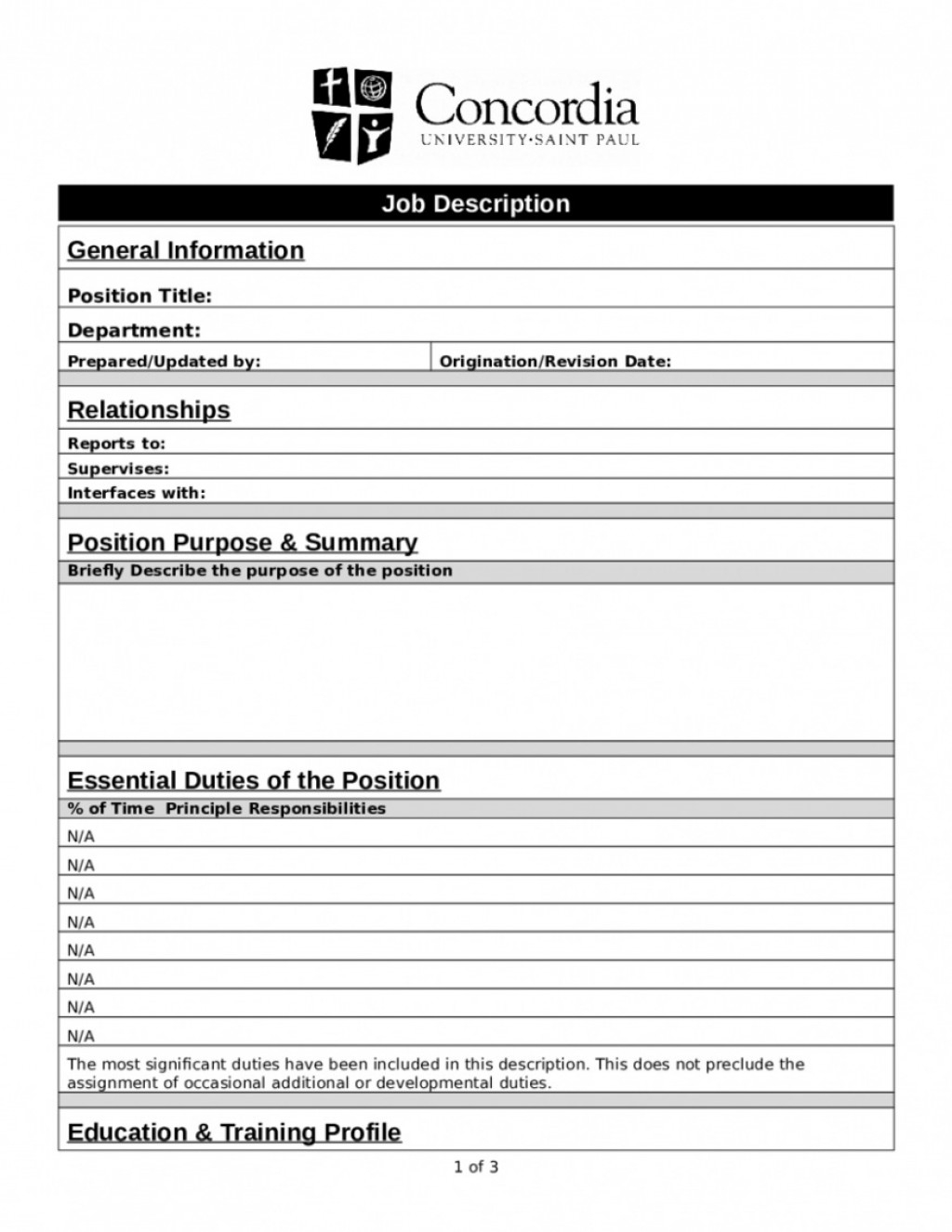 016 Template Ideas Job Description Form ~ Ulyssesroom - Free Printable Job Description Template