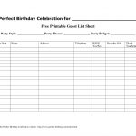 020 Template Ideas Free Wedding Guest List Guestlist Download Excel   Free Printable Birthday Guest List