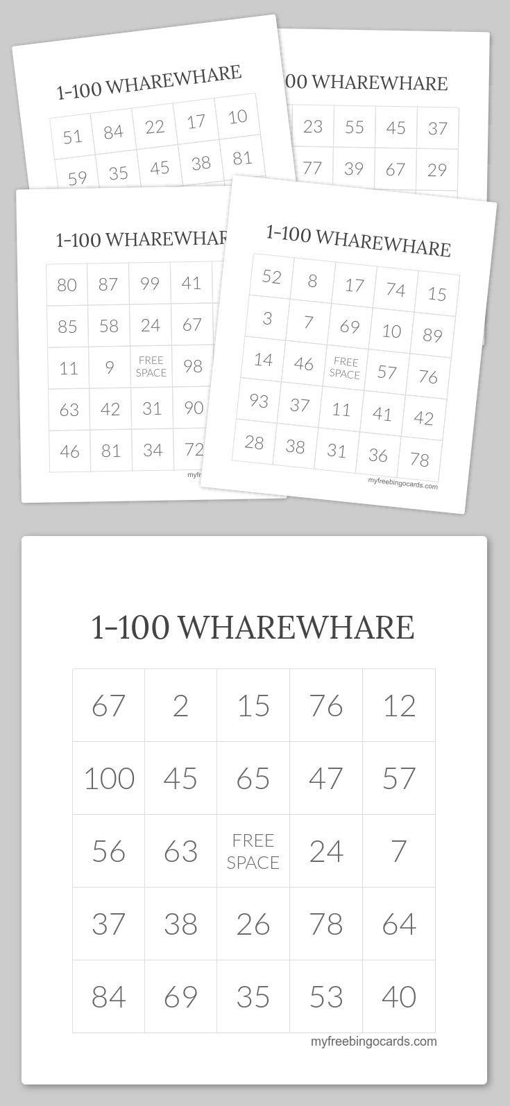 1-100 Wharewhare Bingo | Wharewhare 1-100 | Pinterest | Free - Free Printable Bingo Cards 1 100