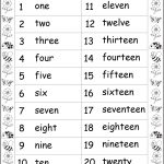 1 20 Number Chart For Preschool | Work Sheet | Pinterest | English   Free Printable Number Chart 1 20
