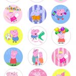 1 Inch Round Bottle Cap Images Peppa Pig   Images Collage Sheet 4X6   Peppa Pig Character Free Printable Images