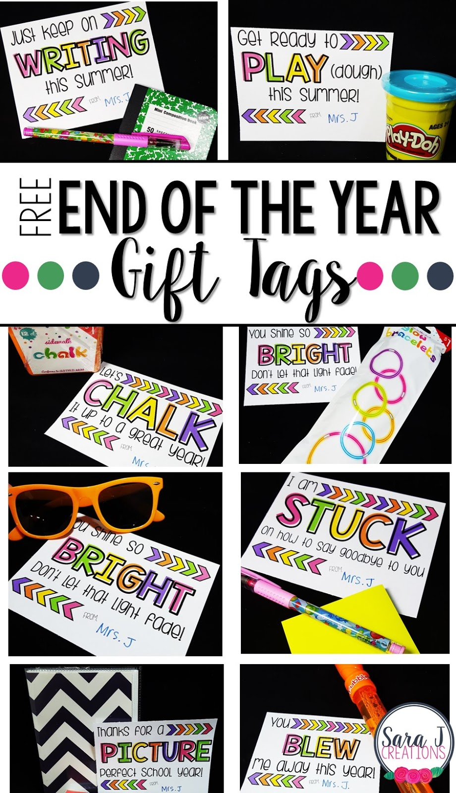 10 Free End Of The Year Student Gift Tags | Sara J Creations - Free Printable Gift Tags For Bubbles