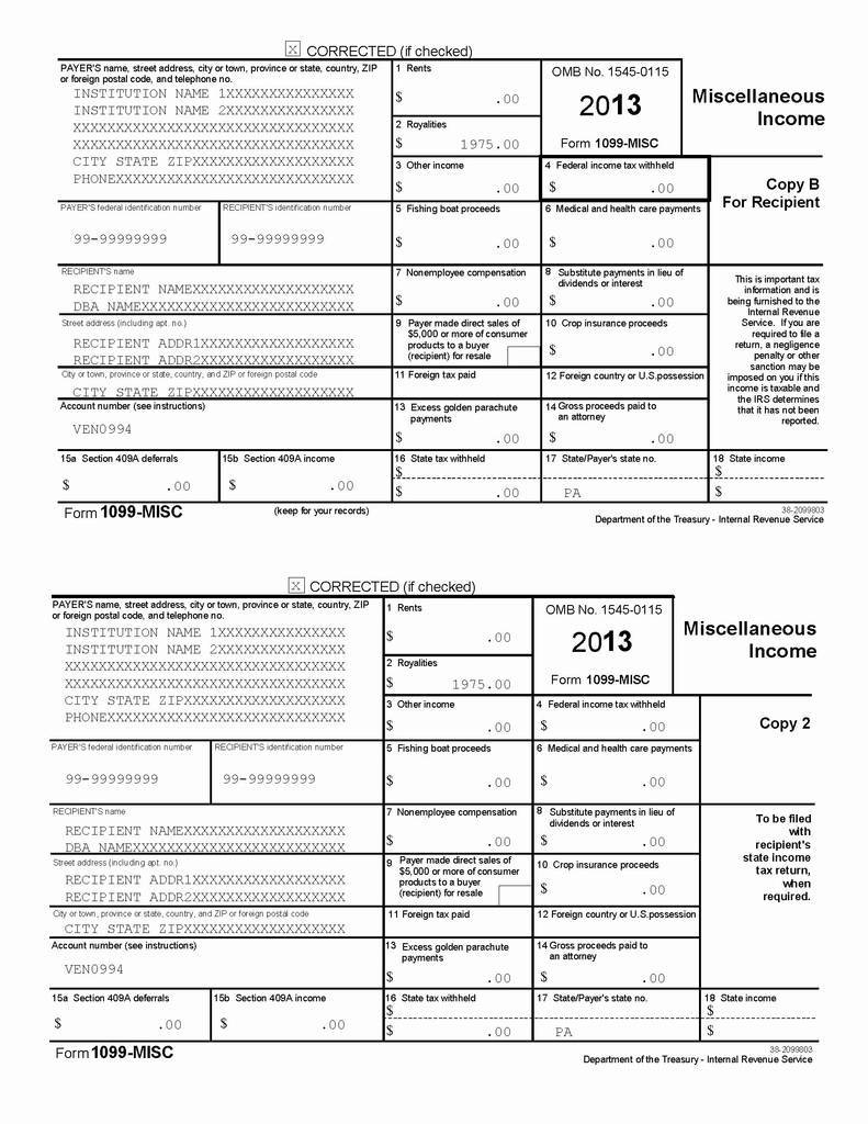 1099 Misc Template Irs #5775417000022 – 1099 Misc Form Fillable (+35 - Free 1099 Form 2013 Printable