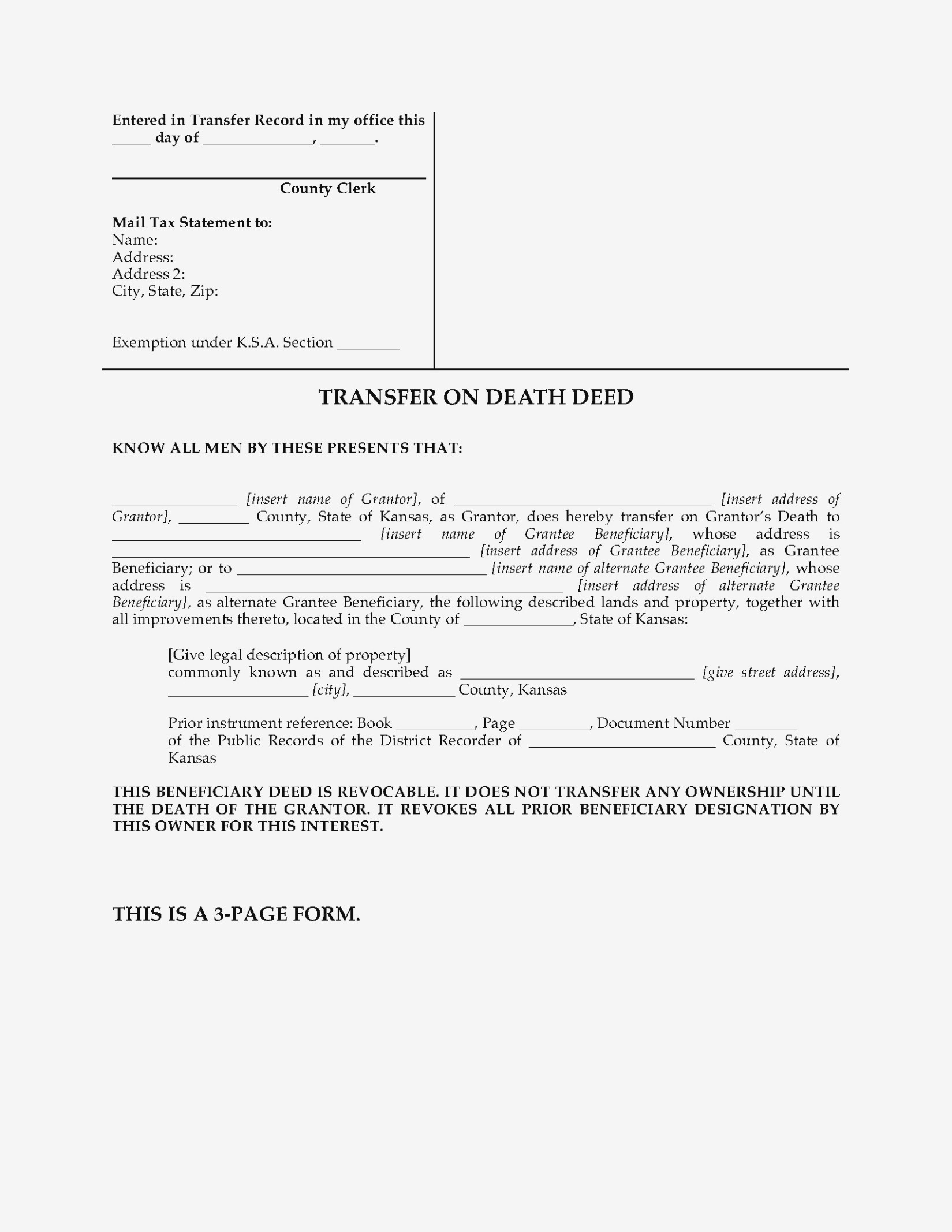 Free Printable Transfer On Death Deed Form Colorado Printable Forms 
