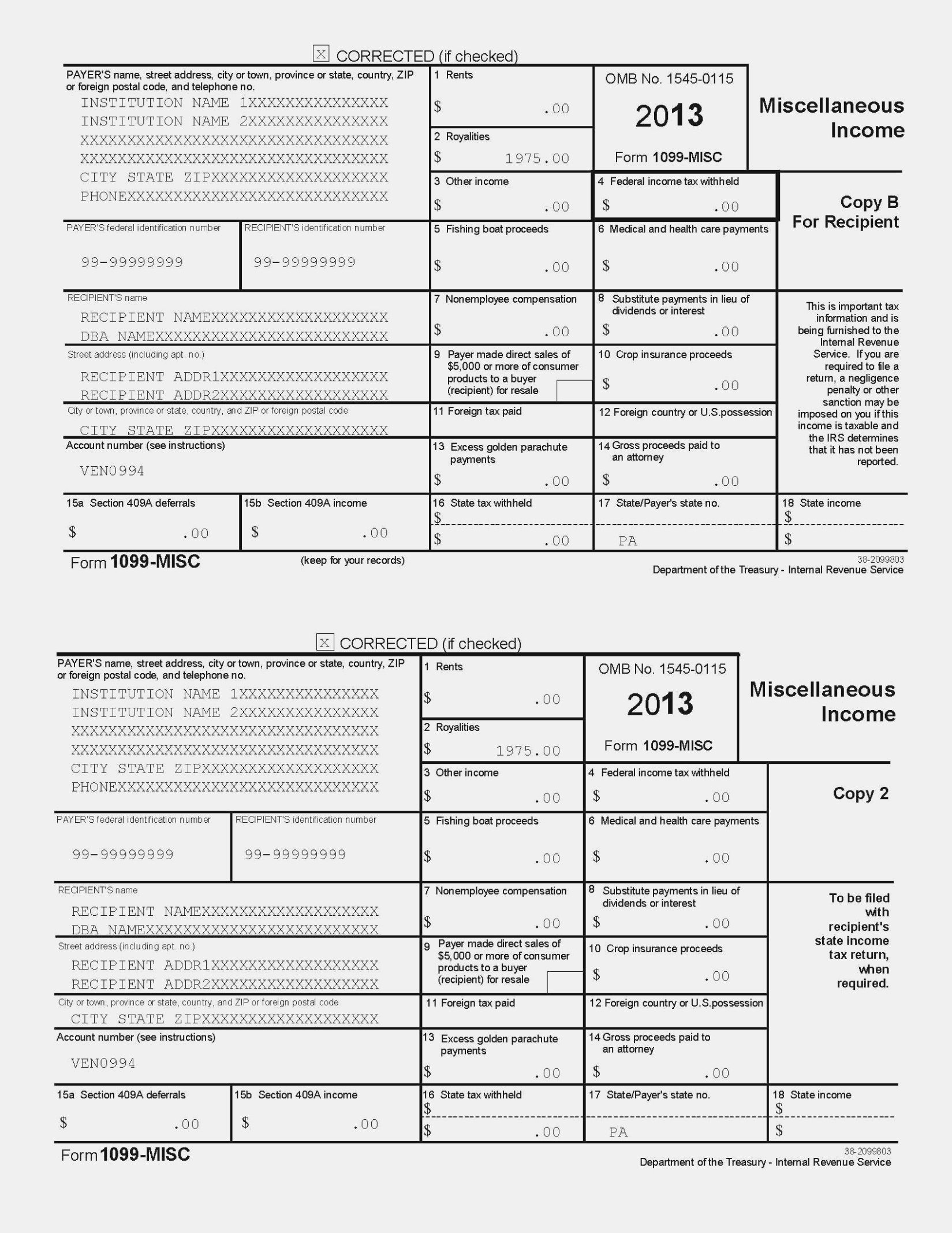 11 Benefits Of Printable 11 Misc Form 11 | Form Information - Free Printable 1099 Misc Form 2013