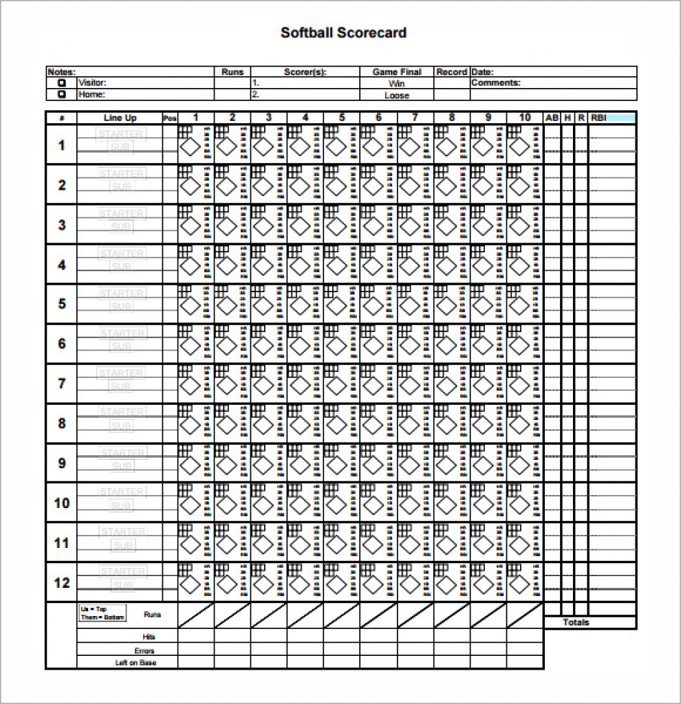 11+ Sample Softball Score Sheets – Pdf, Word | Sample Templates With - Free Printable Softball Stat Sheets