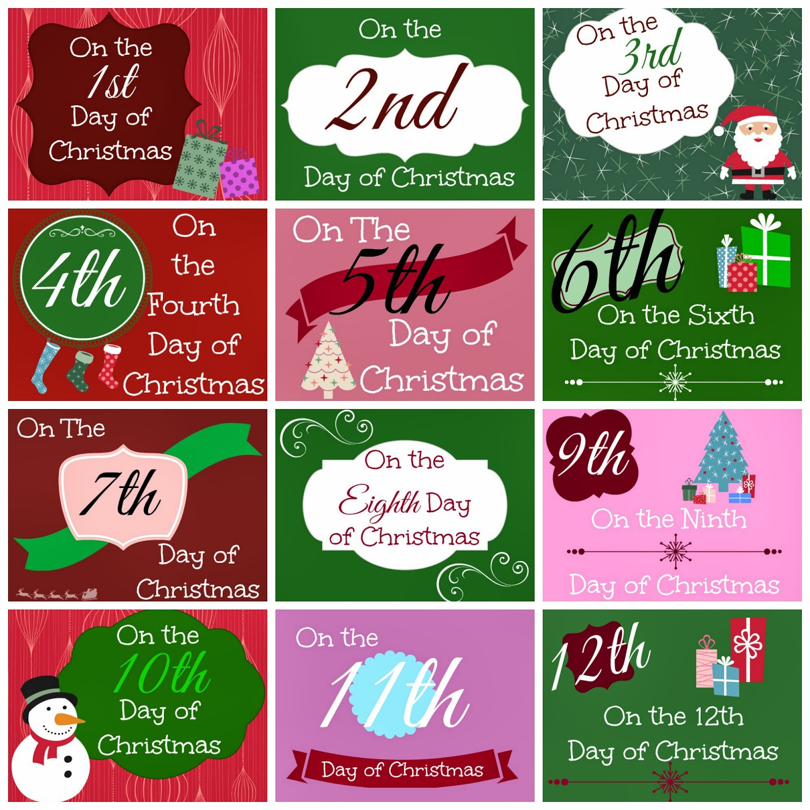 12 Days Of Christmas Printable Tags - Busy Moms Helper - Free Printable 12 Days Of Christmas Gift Tags