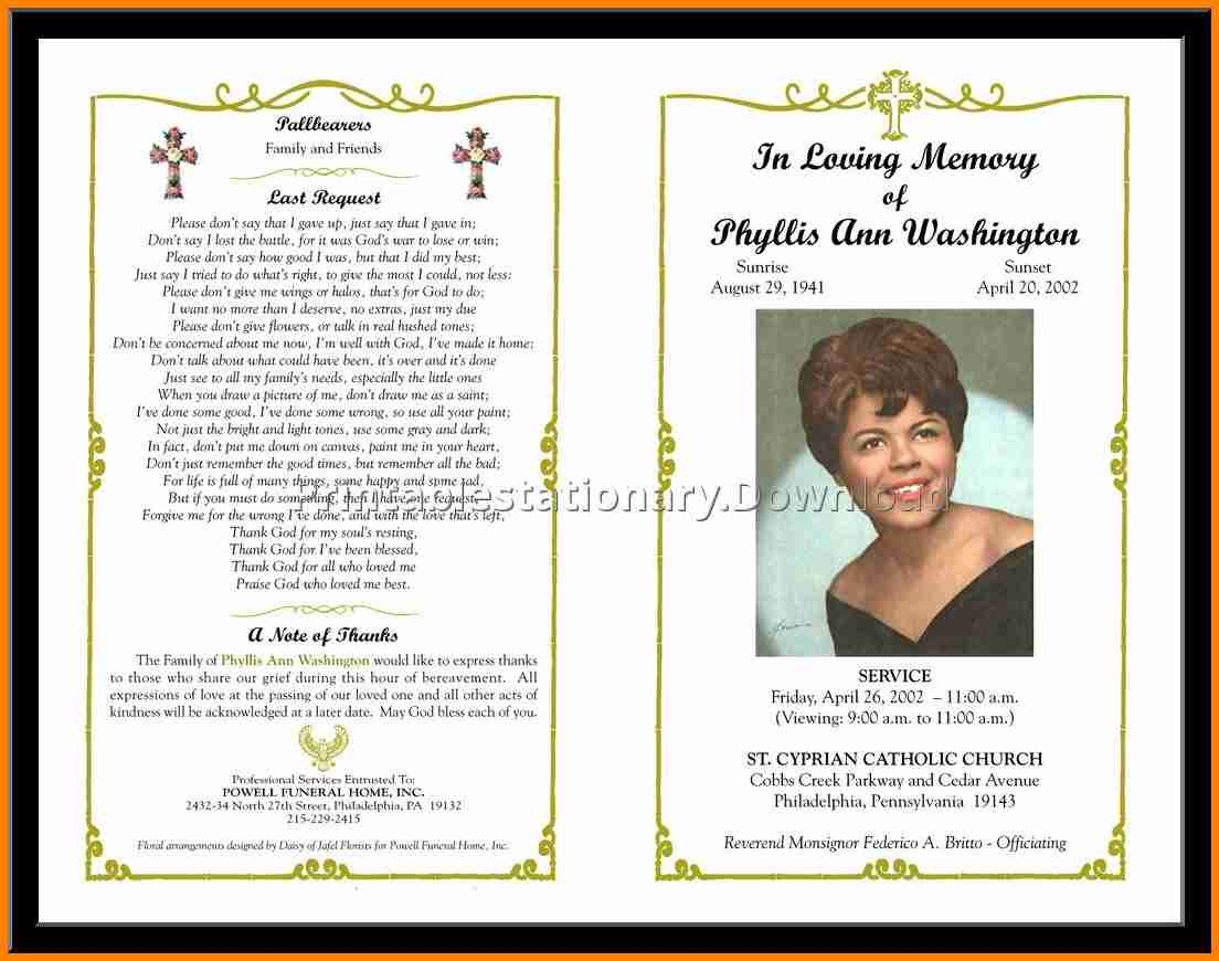 12+ Free Funeral Program Layout | Quick Askips - Free Printable Funeral Programs