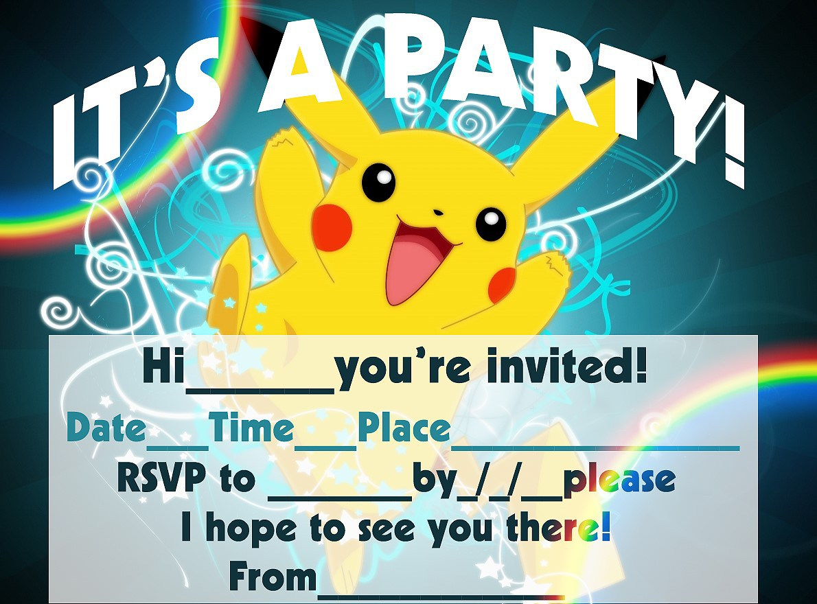12 Superb Pokemon Birthday Invitations | Kittybabylove - Free Printable Pokemon Birthday Invitations
