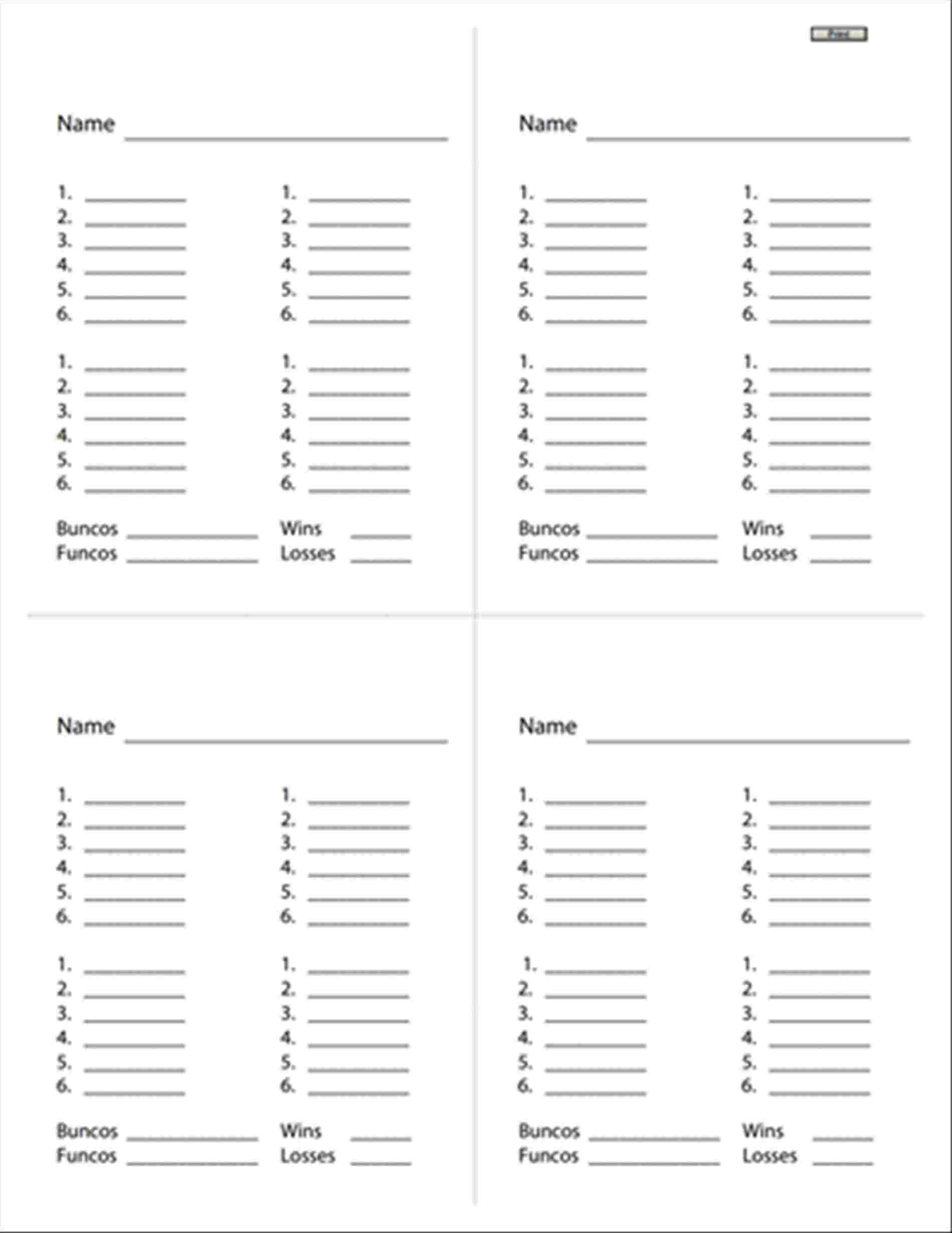 13-14 Printable Bunco Score Sheets | 14Juillet2009 - Free Printable Bunco Score Sheets