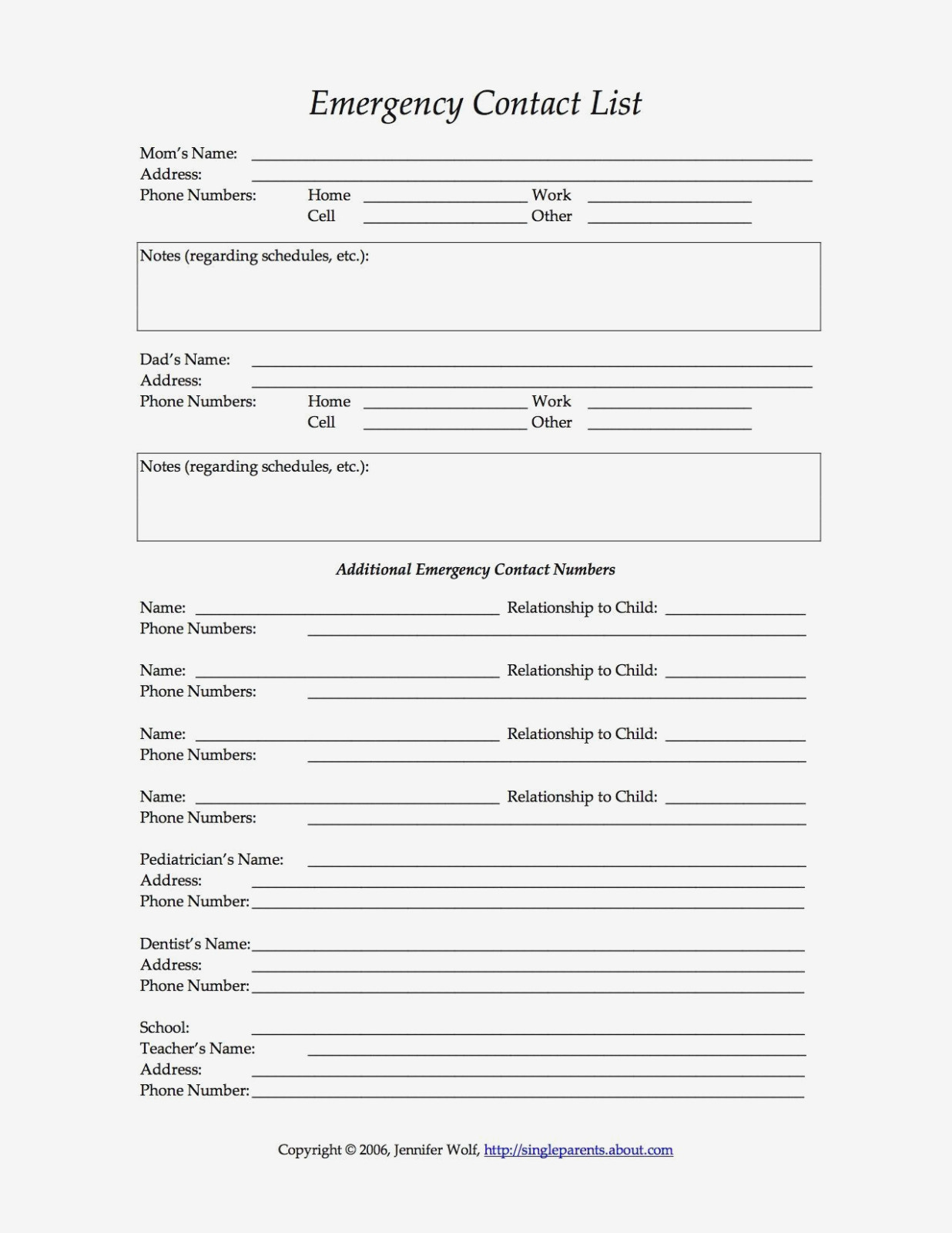 13 Free Printable Forms For Single Parents | Daycare: Recipes, Forms - Free Printable Daycare Forms