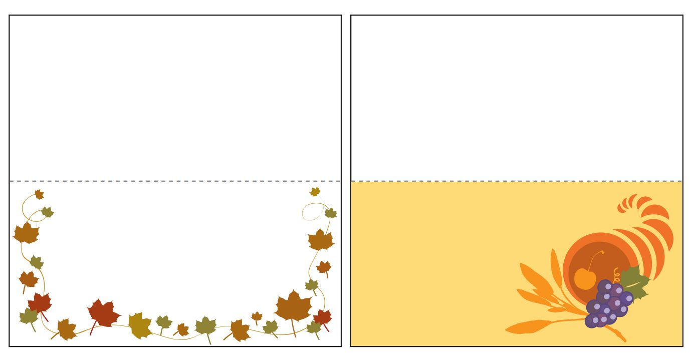 13 Sets Of Free, Printable Thanksgiving Place Cards - Free Printable Thanksgiving Place Cards To Color
