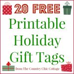 20 Printable Holiday Gift Tags (For Free!!)   The Country Chic Cottage   Free Printable Christmas Gift Tags