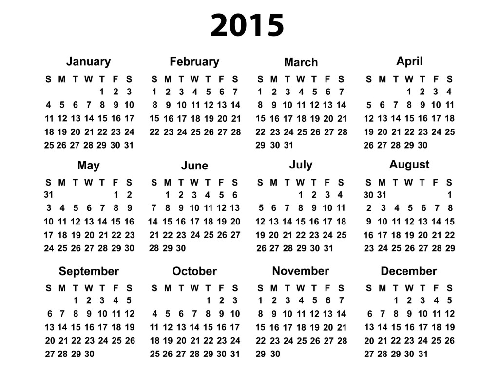 2015 Calendar Templates &amp;amp; Images - Free Printable Diary 2015