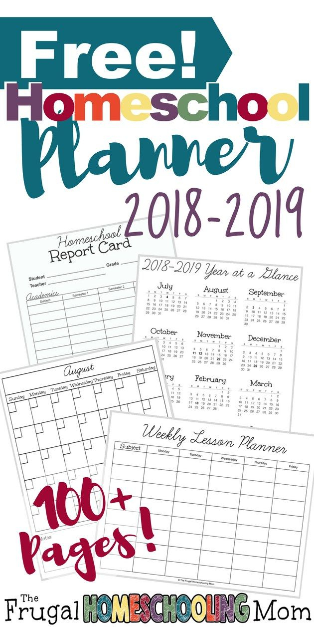 2018-2019 Free Homeschool Planner | Homeschooling | Pinterest - Free Printable Homeschool Curriculum