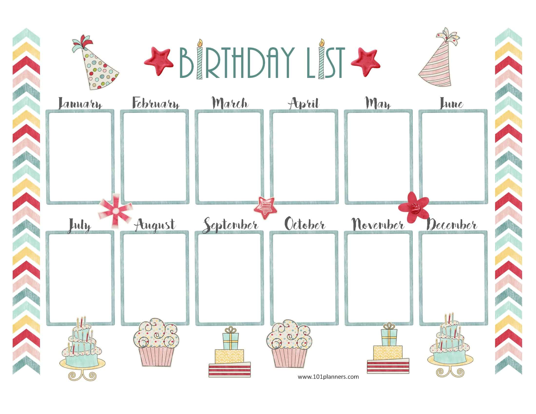 22. 4 Birthday Charts Freeology, Editable Birthday Chart Printable - Free Printable Birthday Graph