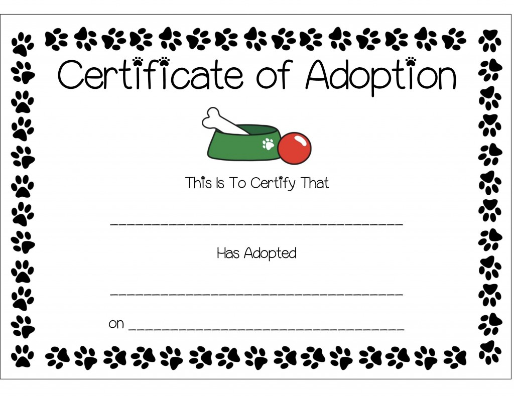 29 Images Of Puppy Party Adoption Certificate Template | Photomeat - Free Printable Stuffed Animal Adoption Certificate