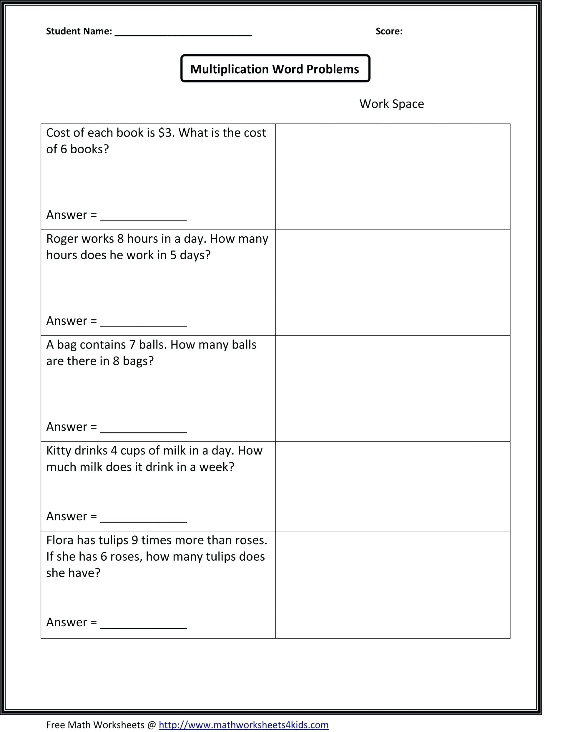 2Nd Grade Printable Math Worksheets Second Grade Math Worksheet 2Nd - Free Printable Math Word Problems For 2Nd Grade