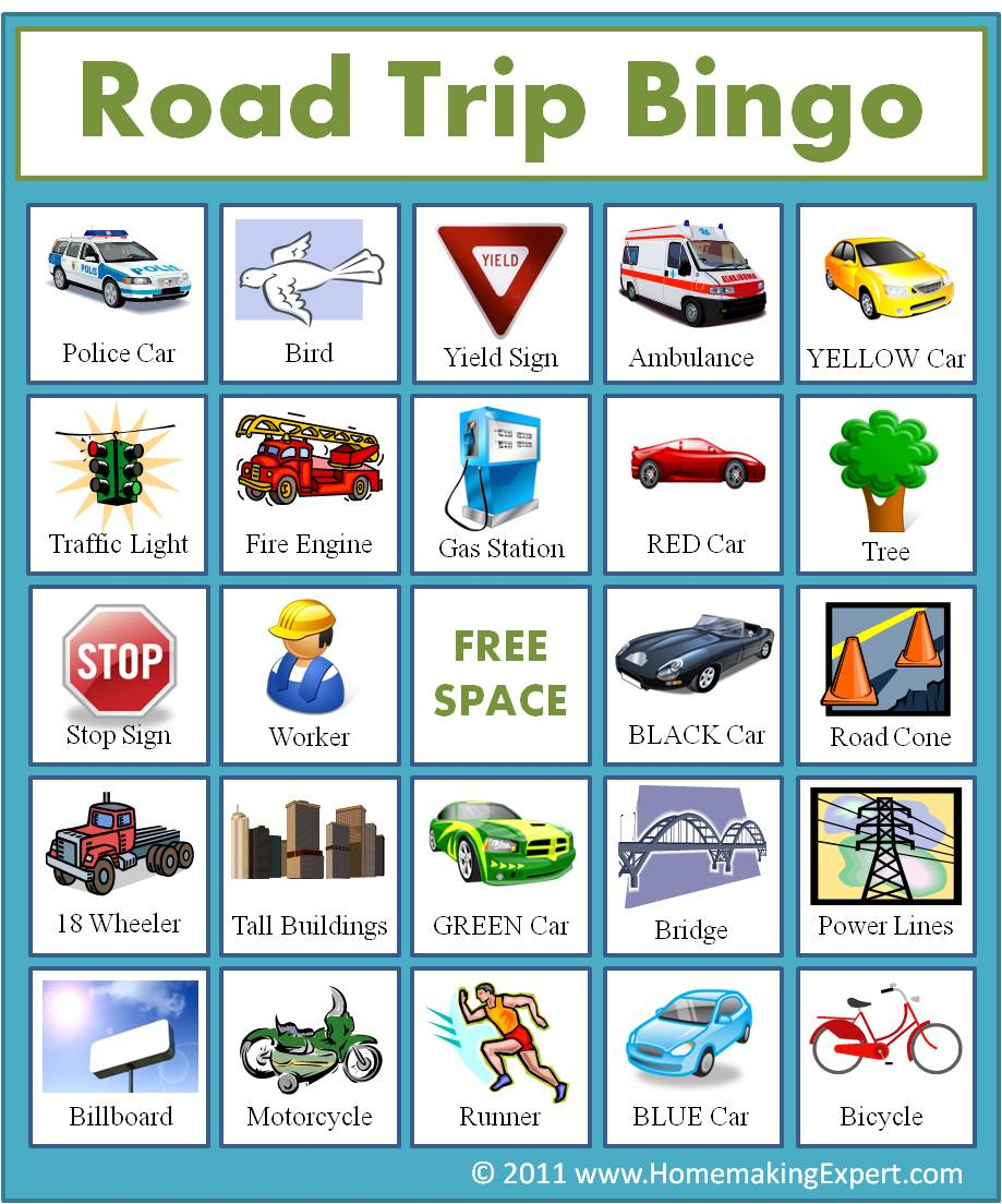 3 Car Bingo Games { Free Printable} - 24/7 Moms - Free Printable Car Bingo