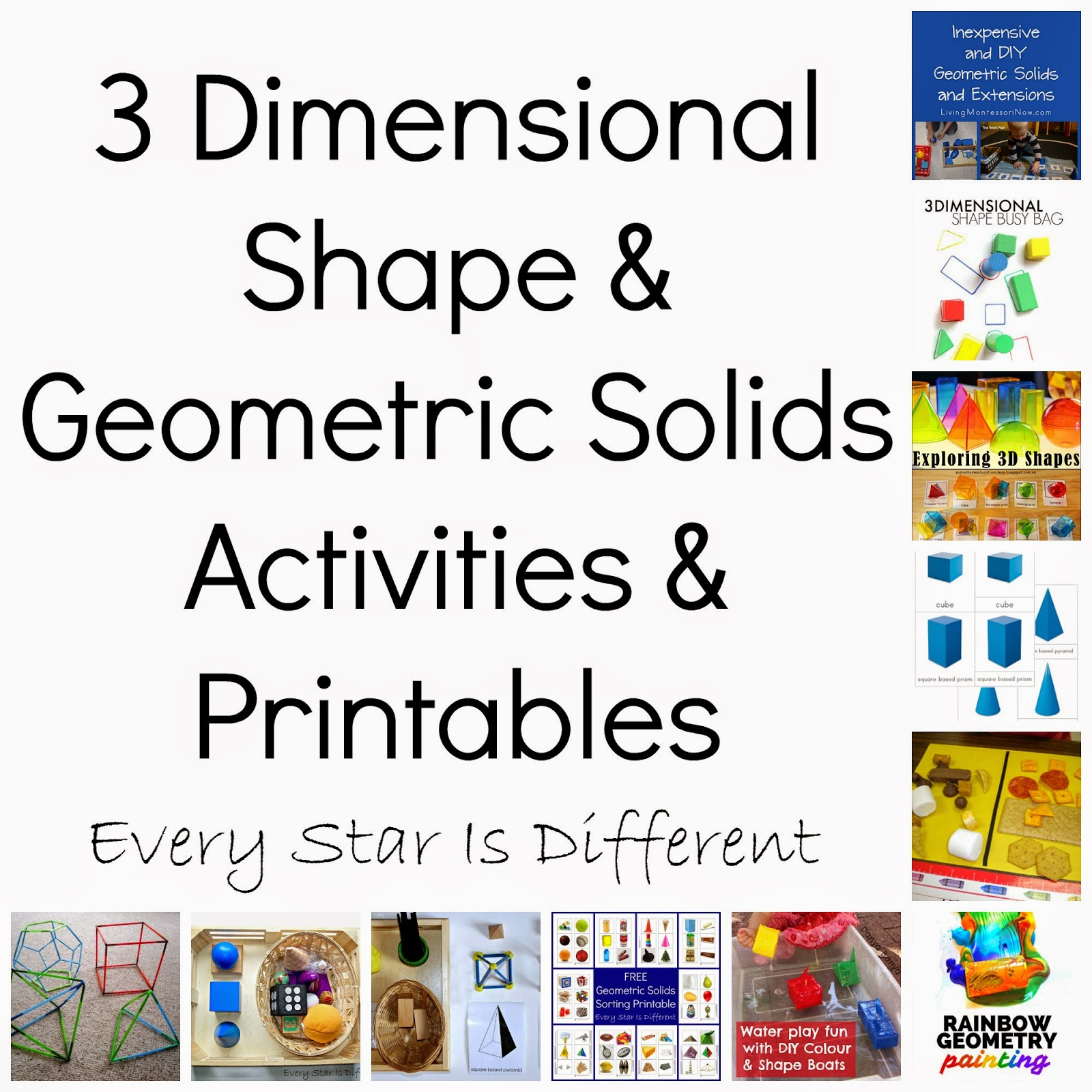 3 Dimensional Shapes Activities &amp;amp; Printables - Every Star Is Different - Free Printable Geometric Shapes