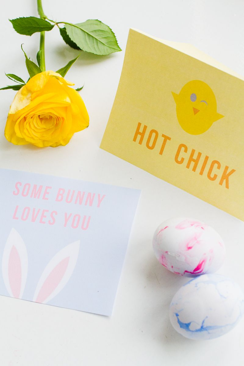 3 Free Printable Easter Cards With Puns Bunny Design, Chick Design - Free Printable Easter Cards