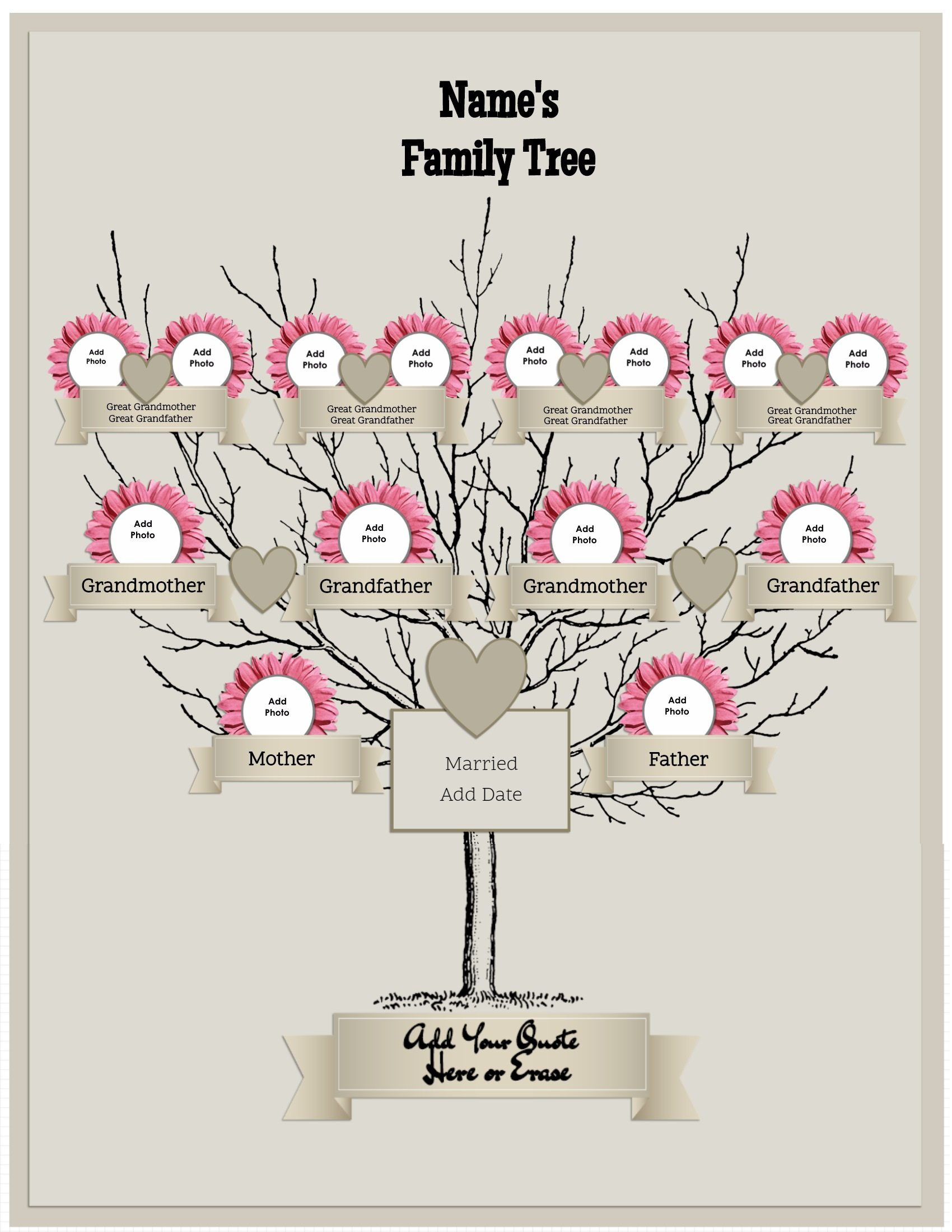 3 Generation Family Tree Generator | All Templates Are Free To Customize - Family Tree Maker Online Free Printable