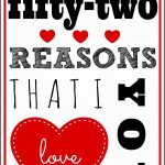 30 52 Reasons I Love You Template Free ~ Atabeyimedya   52 Reasons Why I Love You Free Printable Template