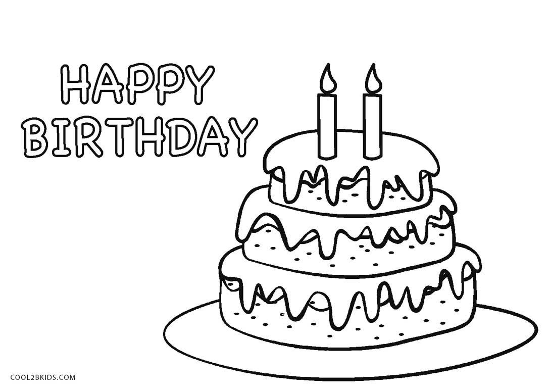 30+ Marvelous Photo Of Birthday Cake Coloring Pages | Birthday Cake - Free Printable Birthday Cake