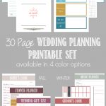 30 Page Wedding Planning Printable Set (Available In 4 Color Options   Free Printable Wedding Planner Book