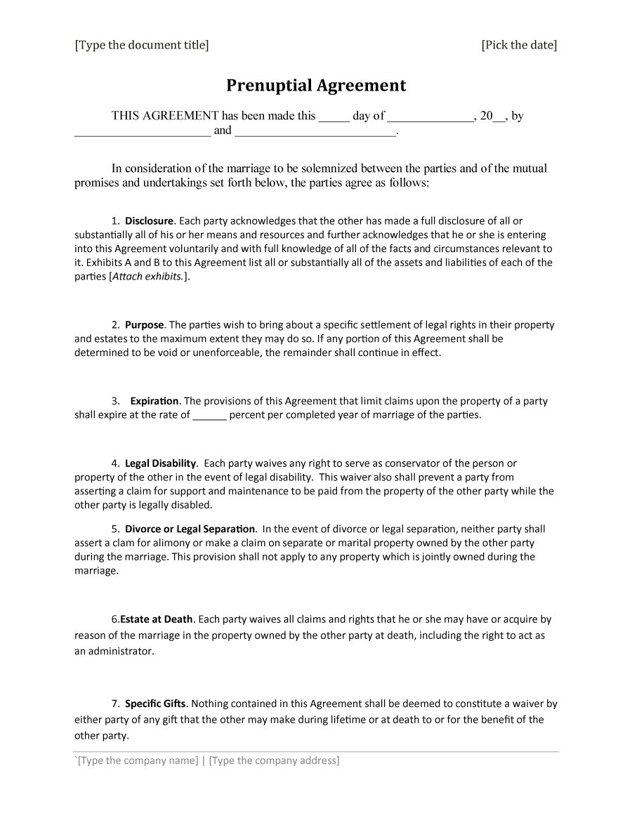 30+ Prenuptial Agreement Samples &amp;amp; Forms - Template Lab - Free Printable Prenuptial Agreement Form