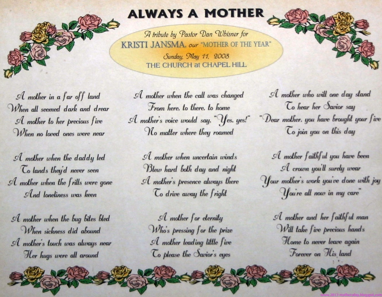 30 Touching Mothers Day Poems From Kids - Free Printable Mothers Day Poems