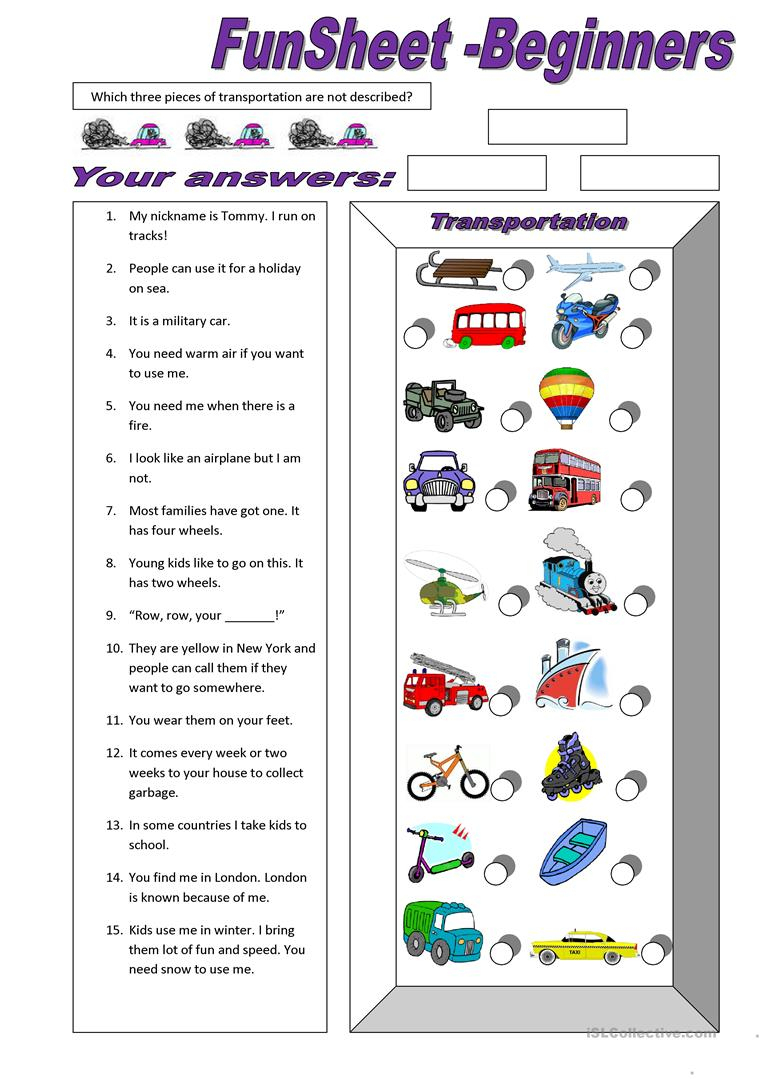 310 Free Esl Means Of Transport Worksheets - Free Printable Transportation Worksheets For Kids