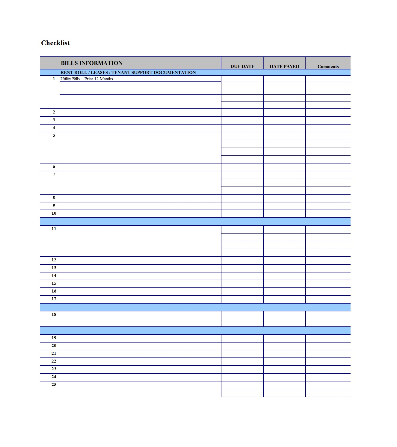 32 Free Bill Pay Checklists &amp;amp; Bill Calendars (Pdf, Word &amp;amp; Excel) - Free Printable Bill Pay Checklist