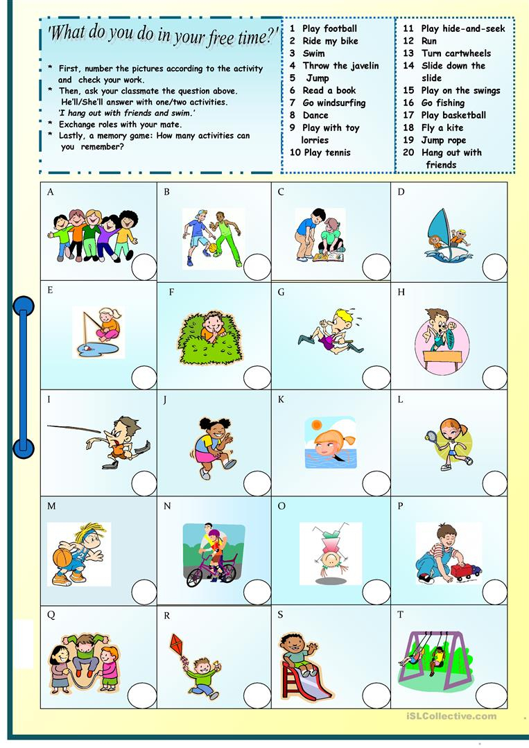 325 Free Esl Free Time, Leisure Activities Worksheets - Free Printable Esl Resources