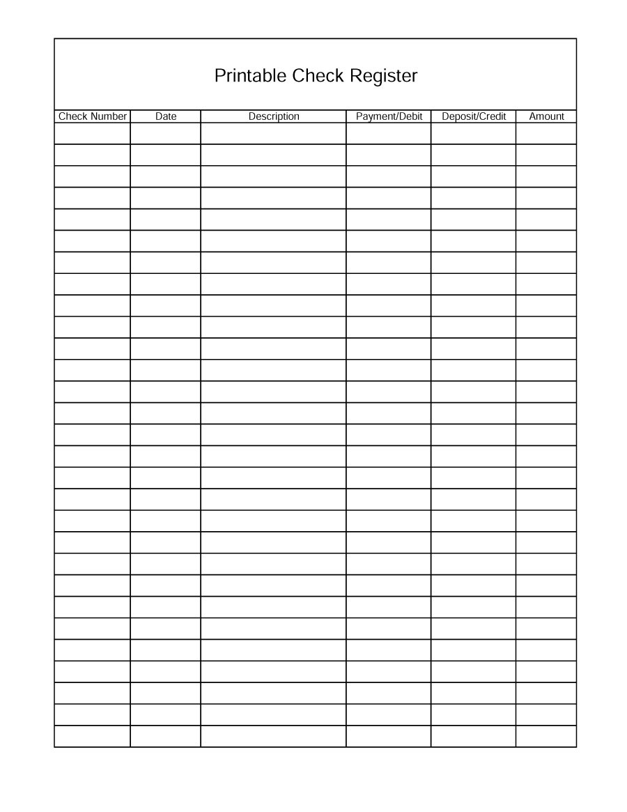 37 Checkbook Register Templates [100% Free, Printable] - Template Lab - Free Printable Check Register