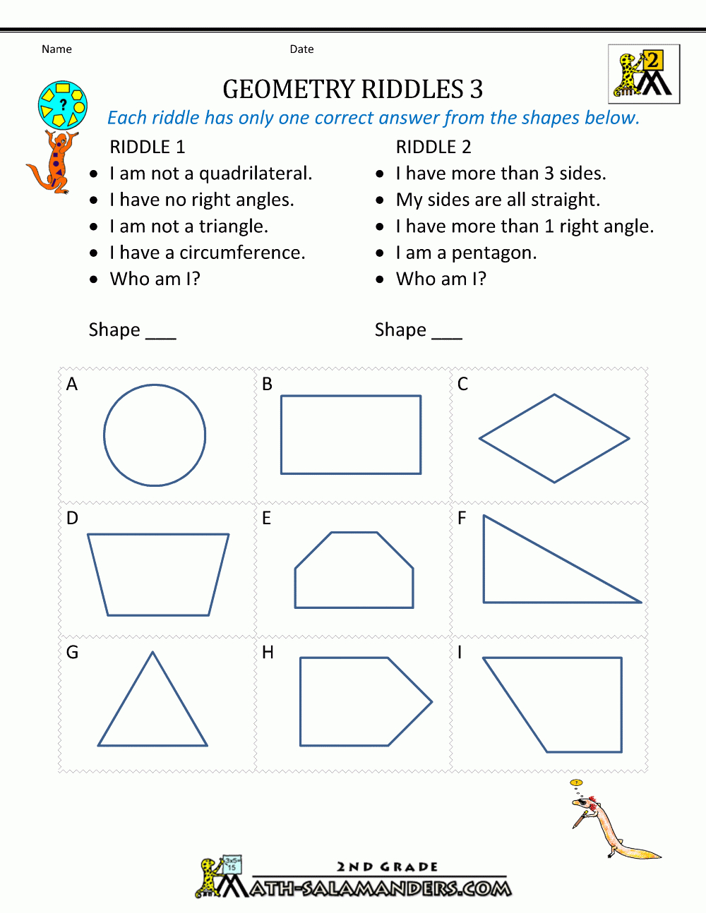 3Rd Grade Geometry Worksheets For Free - Math Worksheet For Kids - Free Printable Geometry Worksheets For 3Rd Grade