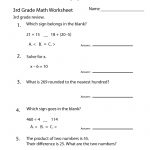 3Rd Grade Math Review Worksheet   Free Printable Educational   Free Printable 3Rd Grade Worksheets