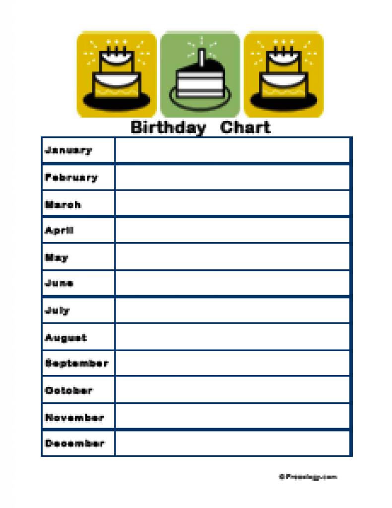 4 Birthday Charts - Freeology Regarding Free Printable Birthday - Free Printable Birthday Graph