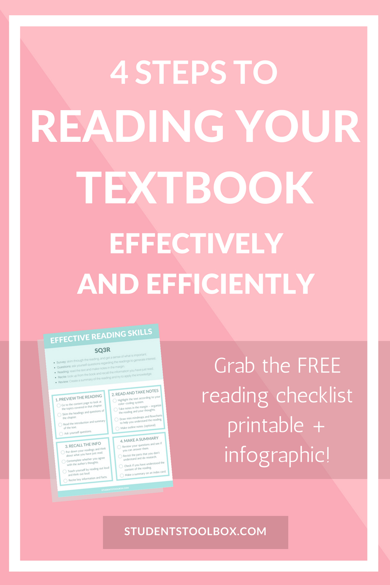 4 Steps To Reading Your Textbook Efficiently | Note Taking - Free Printable Textbooks