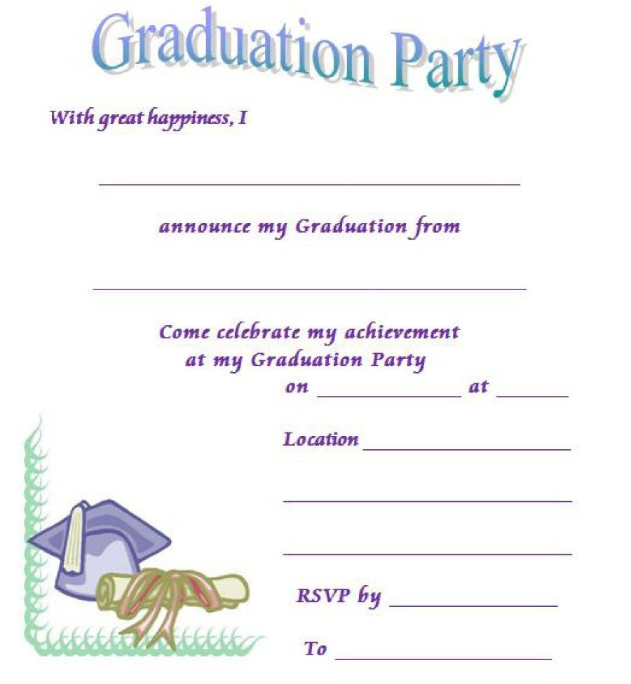 40+ Free Graduation Invitation Templates - Template Lab - Free Printable Graduation Invitation Templates