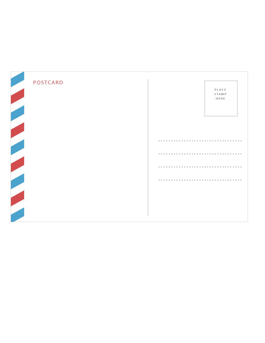 40+ Great Postcard Templates &amp;amp; Designs [Word + Pdf] - Template Lab - Free Blank Printable Postcards