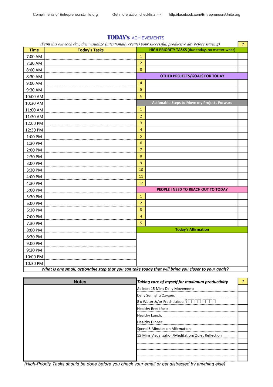 40+ Printable Daily Planner Templates (Free) ᐅ Template Lab - Free Printable Planners And Organizers