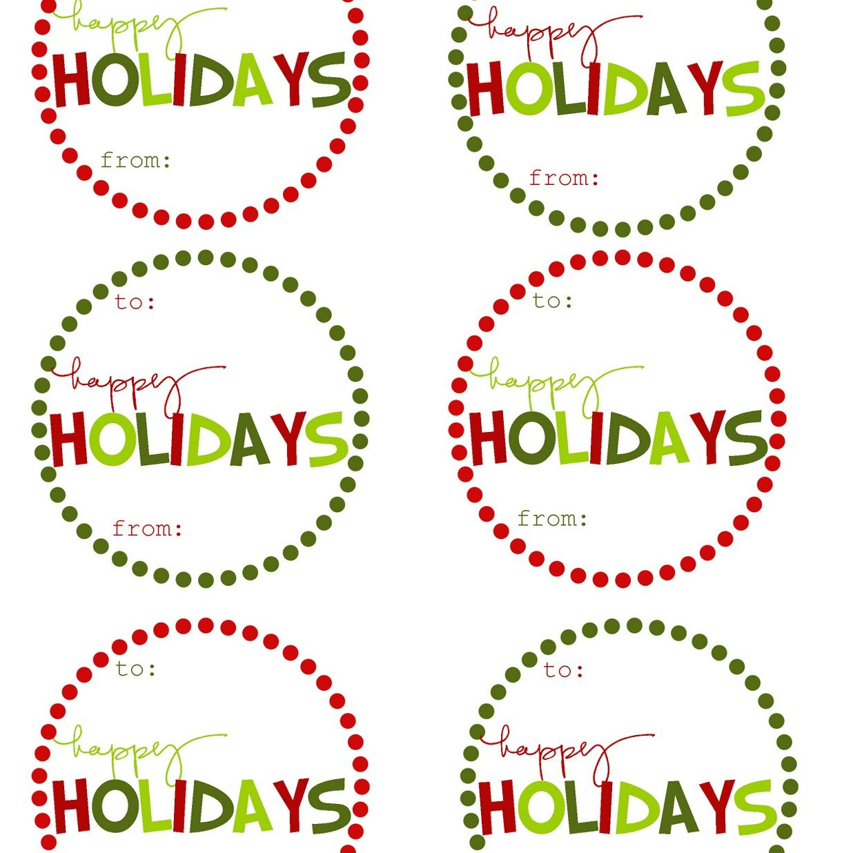 40 Sets Of Free Printable Christmas Gift Tags - Free Printable Holiday Stickers