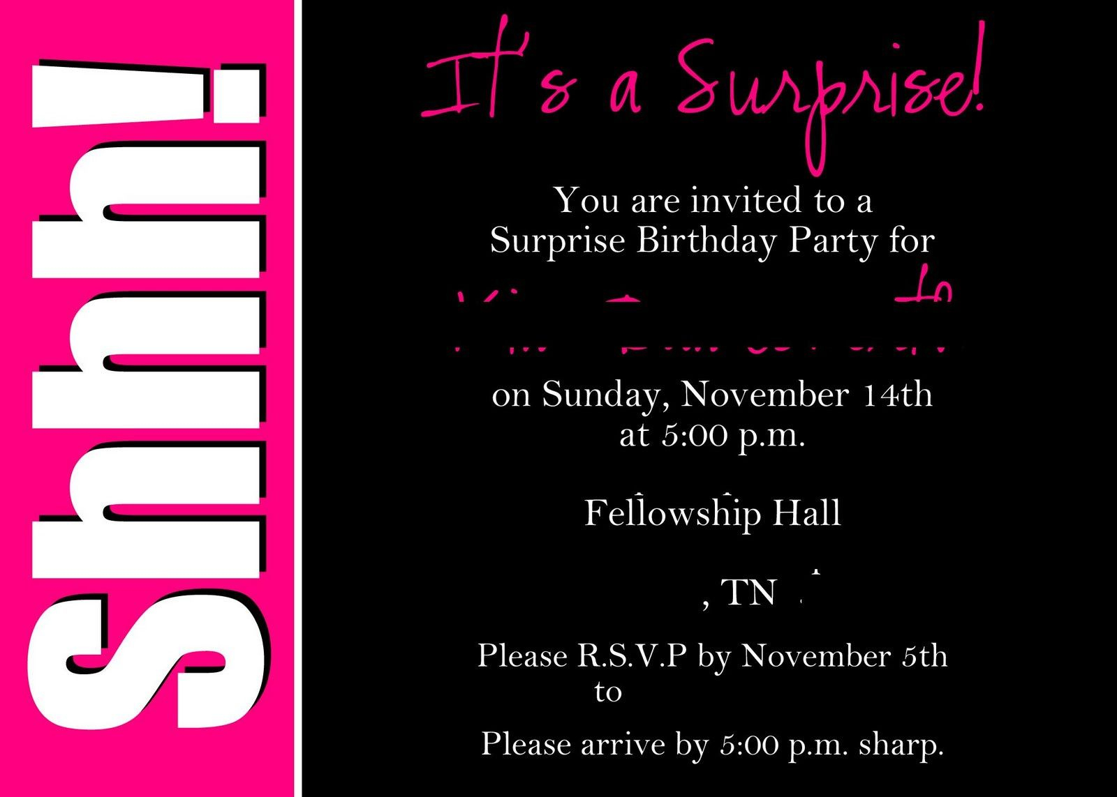 40Th Surprise Birthday Party | Free Printable Birthday Invitation - Free Printable Surprise 40Th Birthday Party Invitations