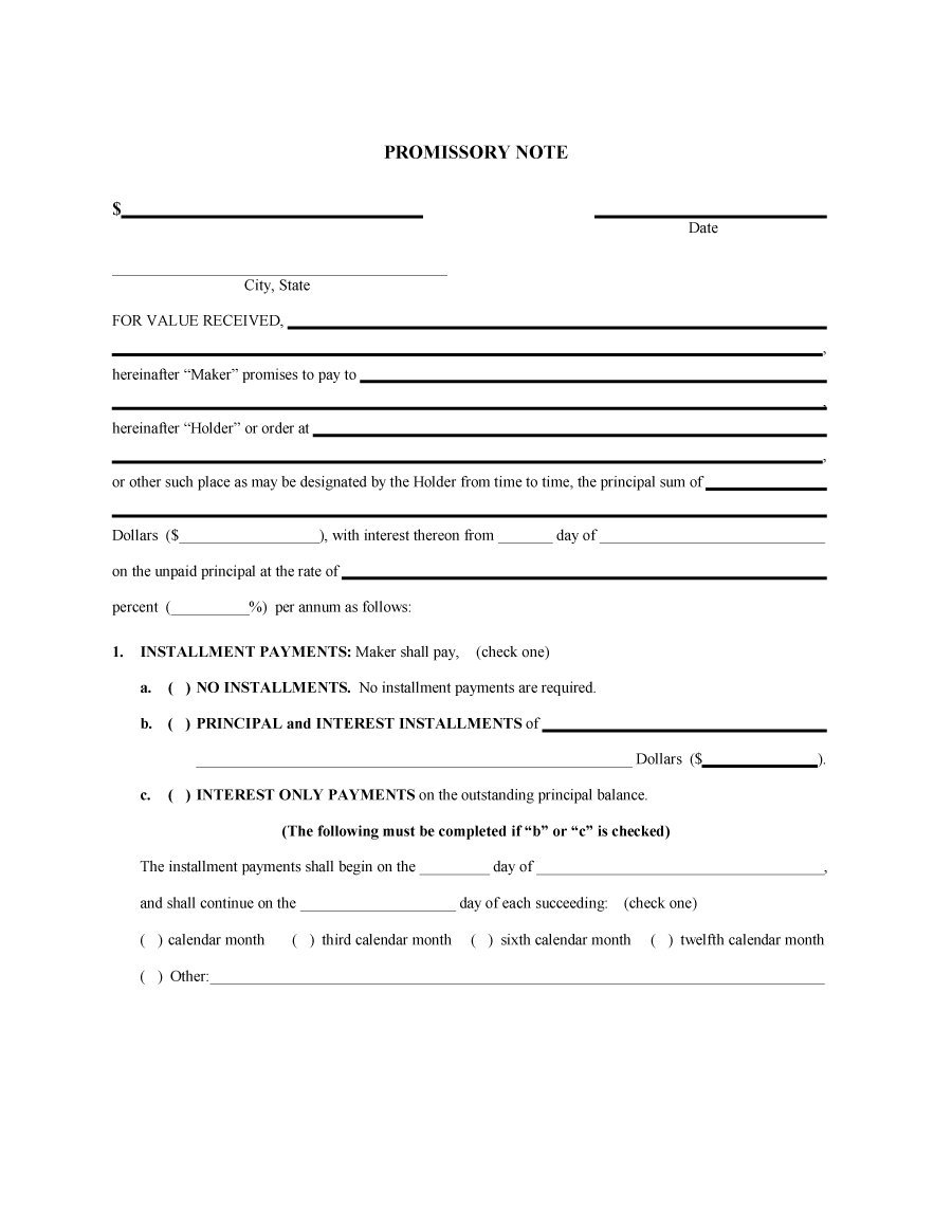 45 Free Promissory Note Templates &amp;amp; Forms [Word &amp;amp; Pdf] - Template Lab - Free Promissory Note Printable Form