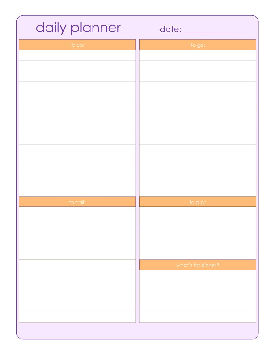 46 Of The Best Printable Daily Planner Templates | Kittybabylove - Free Printable Daily Planner 2017