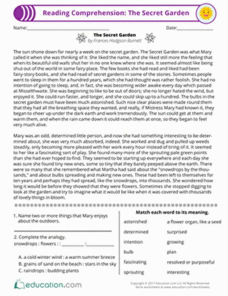 4Th Grade Comprehension Worksheets & Free Printables | Education - Free ...