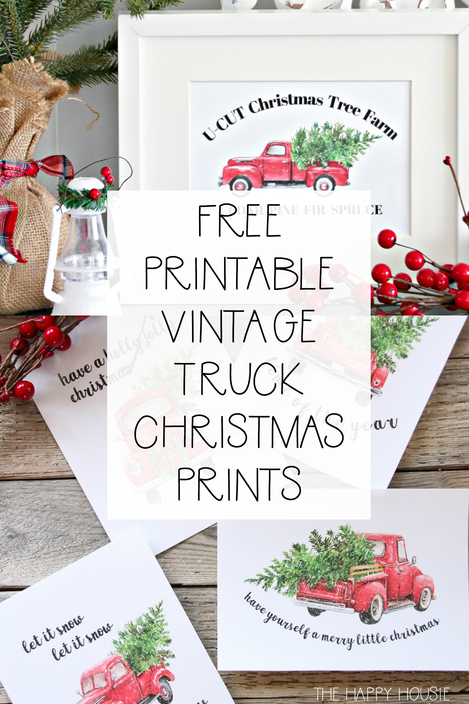 5 Free Vintage Truck Christmas Printables | The Happy Housie - Free Printable Vintage Christmas Pictures