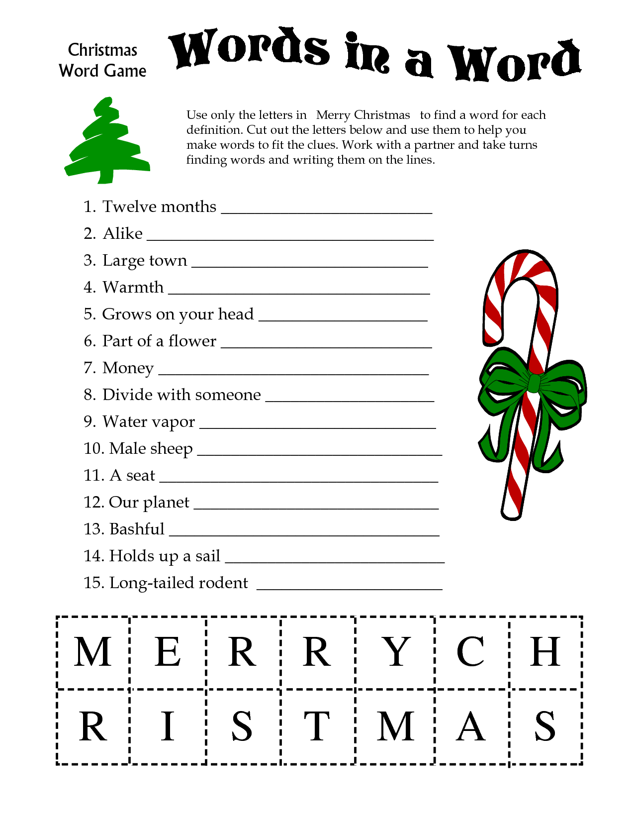 5 Images Of Free Printable Christmas Word Games | Printablee - Free Printable Word Games